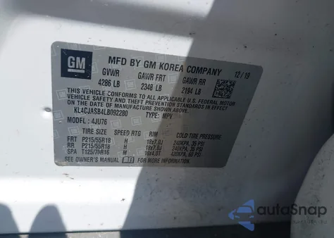 2020 Buick Encore Fwd Preferred from USA, damaged, VIN KL4CJASB4LB092280